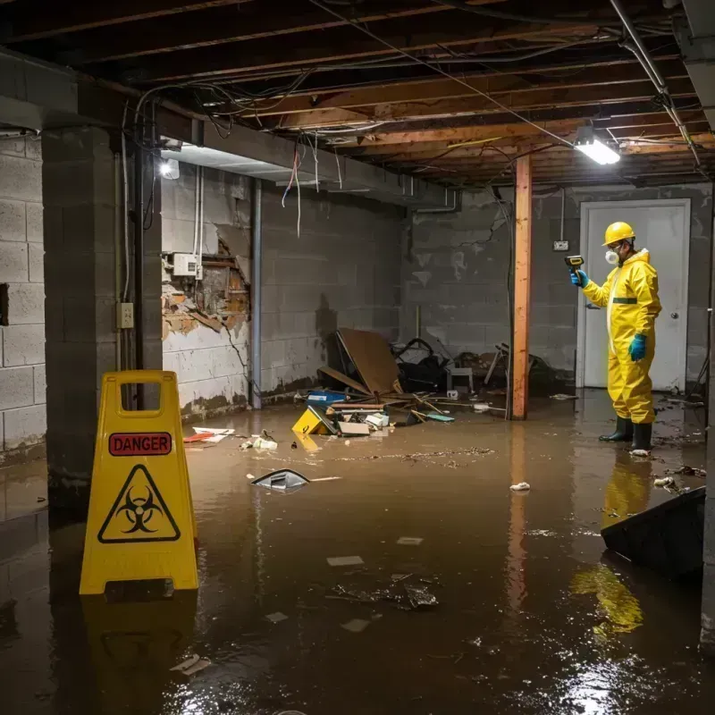 Flooded Basement Electrical Hazard in Nashville, IL Property